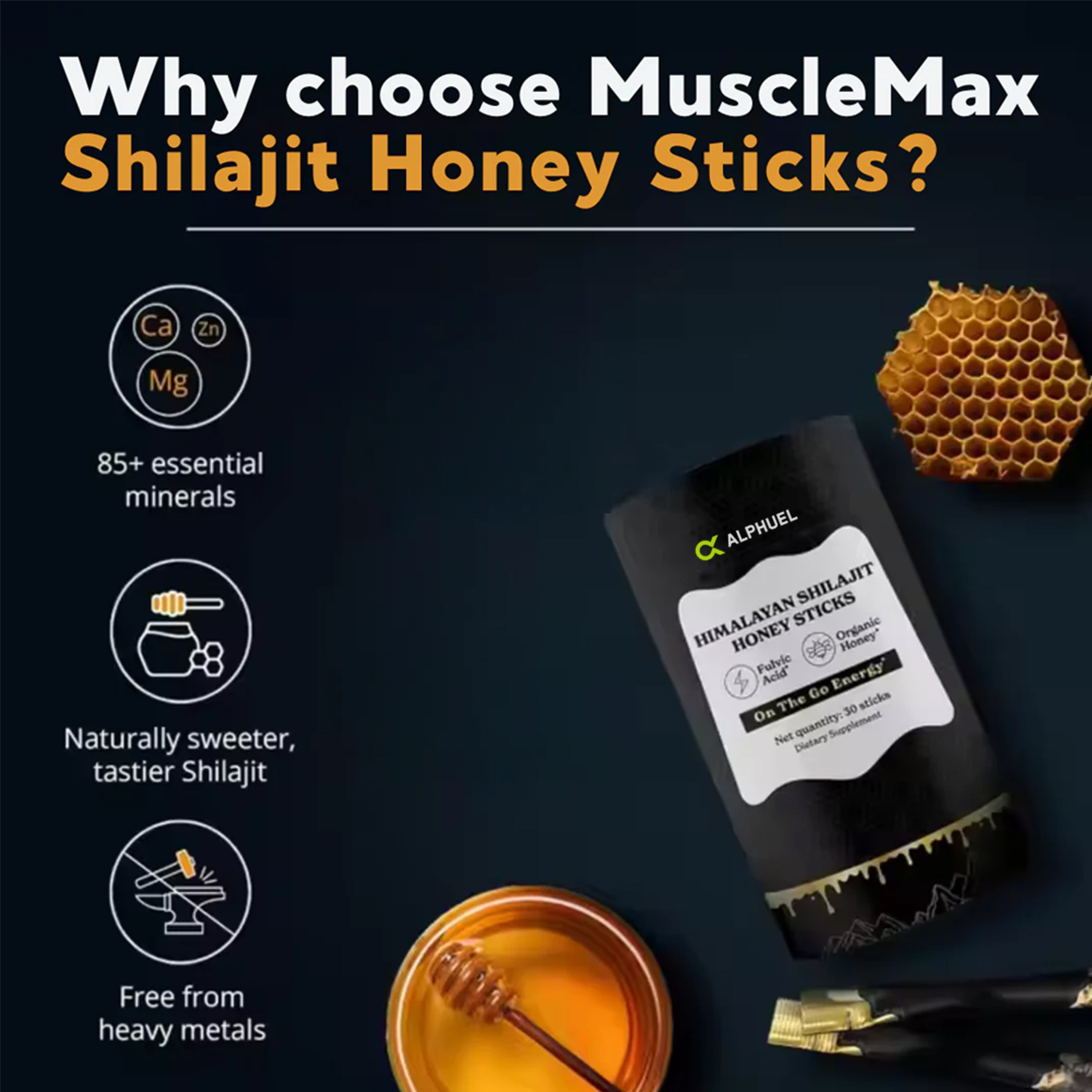 Alphuel™ Shilajit Honey Sticks